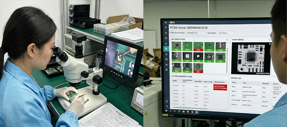 Defect analysis and MES traceability dashboard for rugged tablet