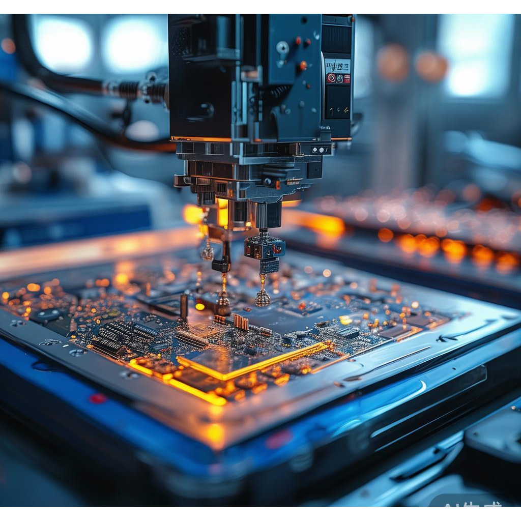 SMT machine placing 0201 components on 8-layer HDI PCB for Mini PC