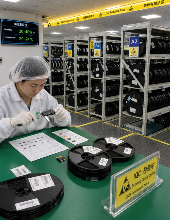 NEWEI IQC ESD testing and component measurement