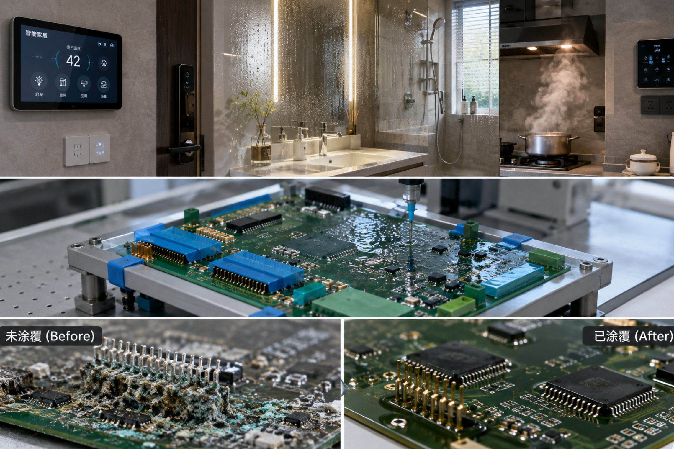 How Smart Home PCBs Learned to Survive the Bathroom: A Conformal Coating Story
