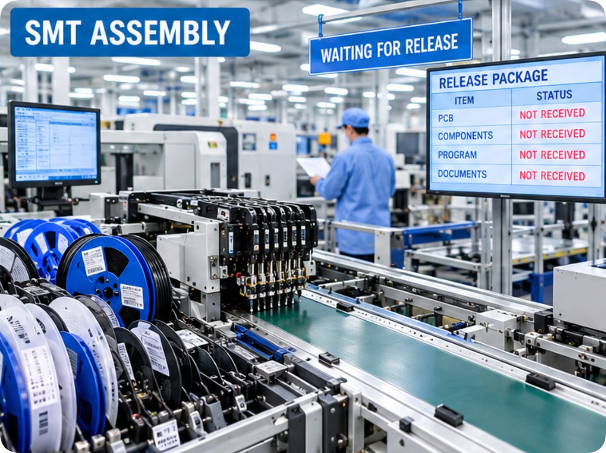 SMT assembly line idle while the release package is still not received